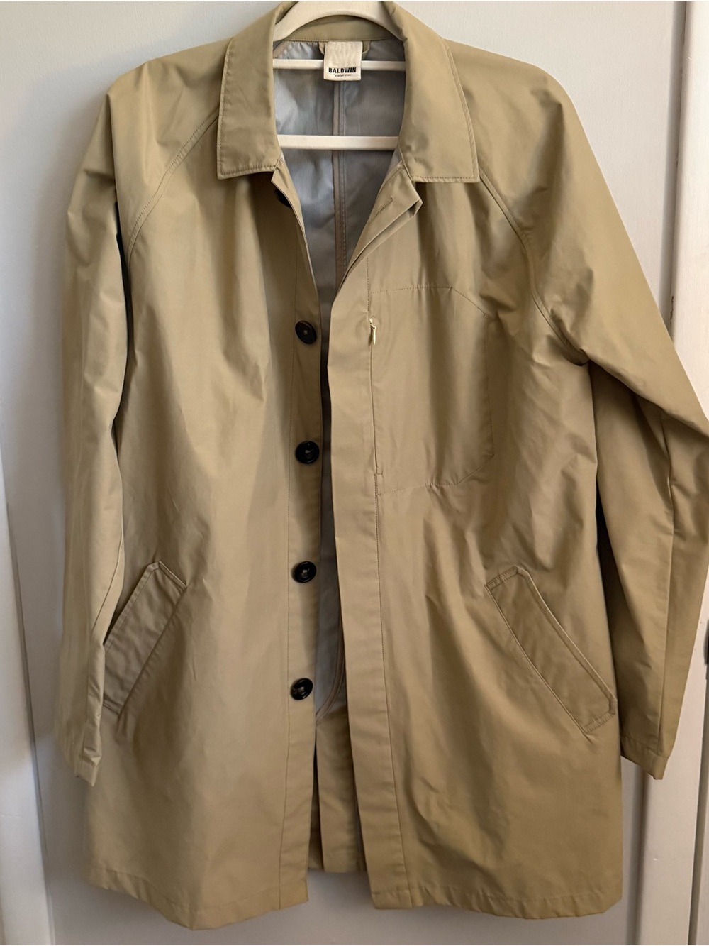 baldwin Khaki Lightweight Single-Breasted Trench Coat